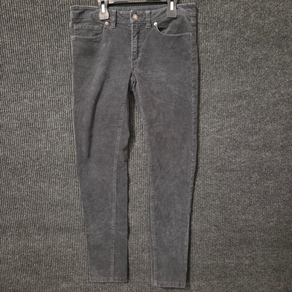 Patagonia Organic Cotton Corduroy Pants Women Size 28 Charcoal Slim Straight